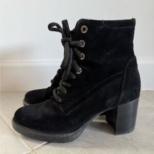 Aquatalia block heel suede boots